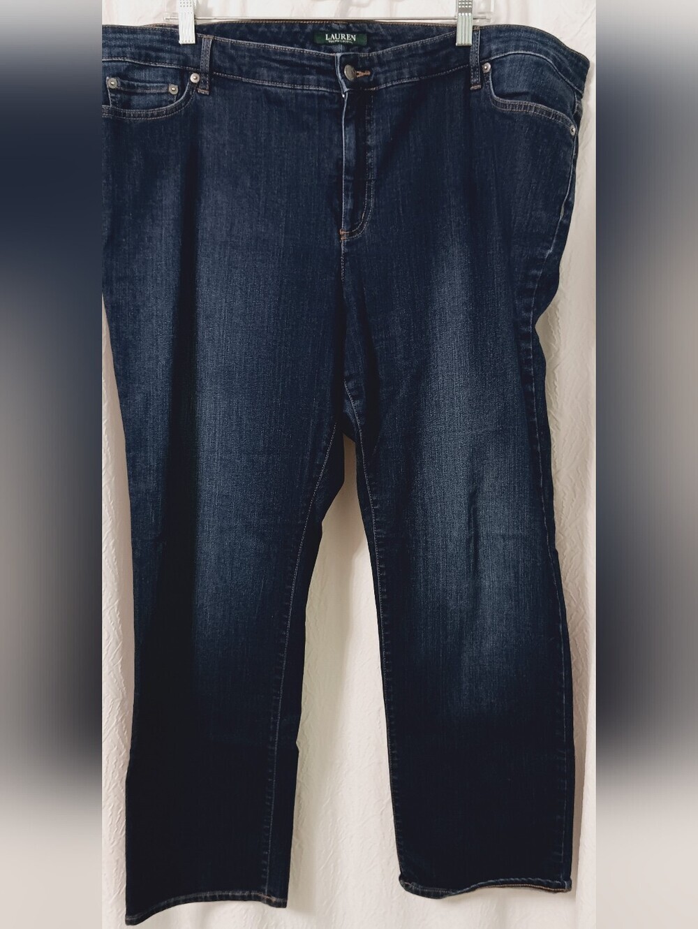 RALPH LAUREN classic Straight Fit Blue Denim Stretch Size 20W